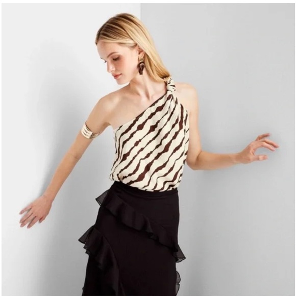 NWT Women's One Shoulder Knot Top Future Collective with Jenee Naylor XXS - Picture 2 of 7
